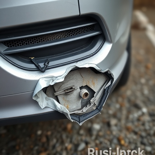 damaged car bumper