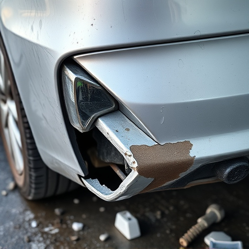 damaged car bumper