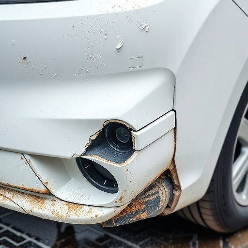 damaged car bumper