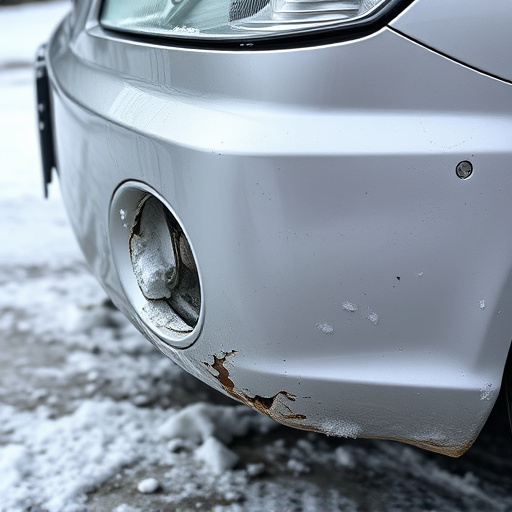 damaged car bumper
