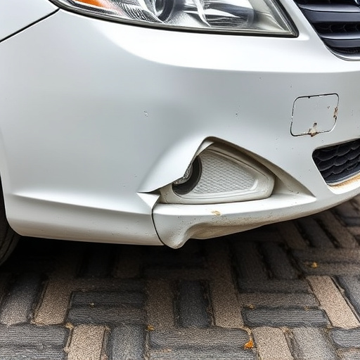 damaged car bumper