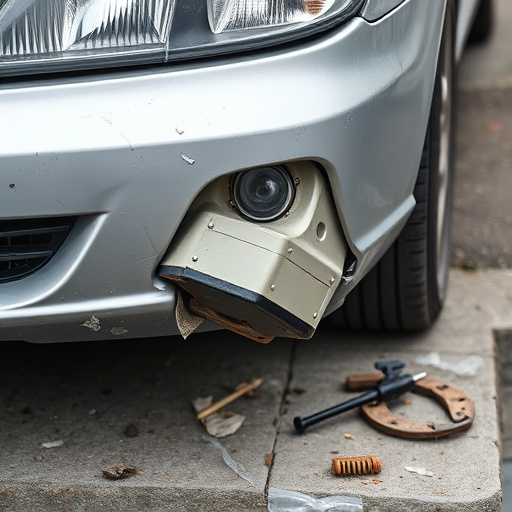damaged car bumper