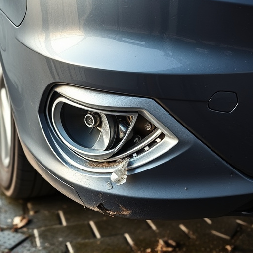 damaged car bumper