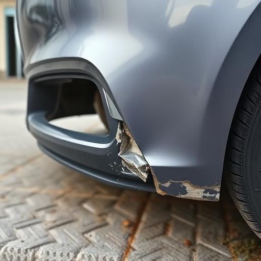 damaged car bumper