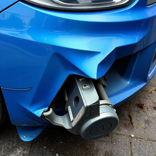 damaged car bumper