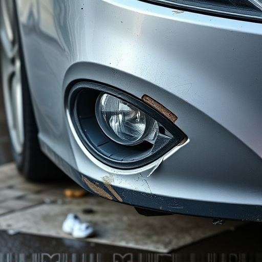 damaged car bumper