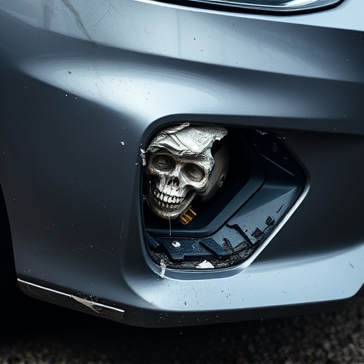 damaged car bumper