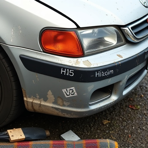 damaged car bumper