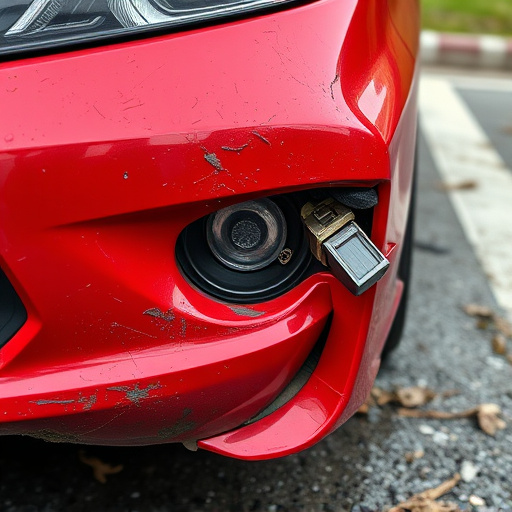 damaged car bumper