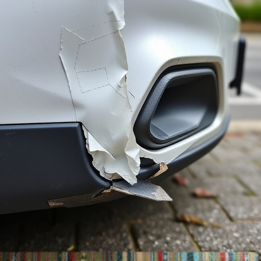 damaged car bumper