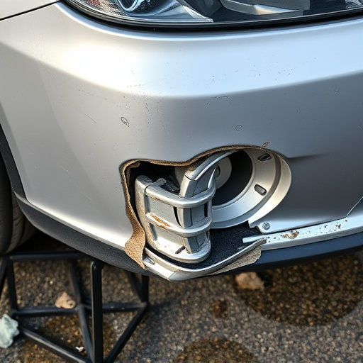 damaged car bumper