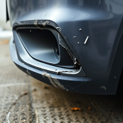 damaged car bumper