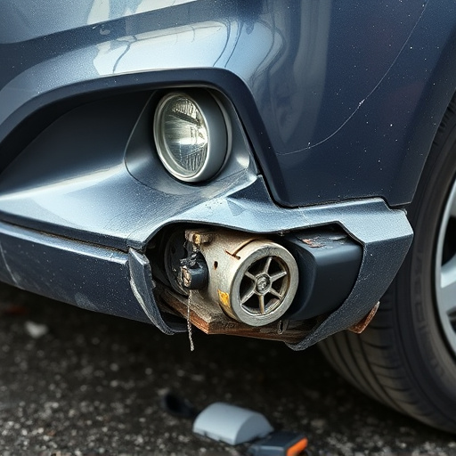 damaged car bumper