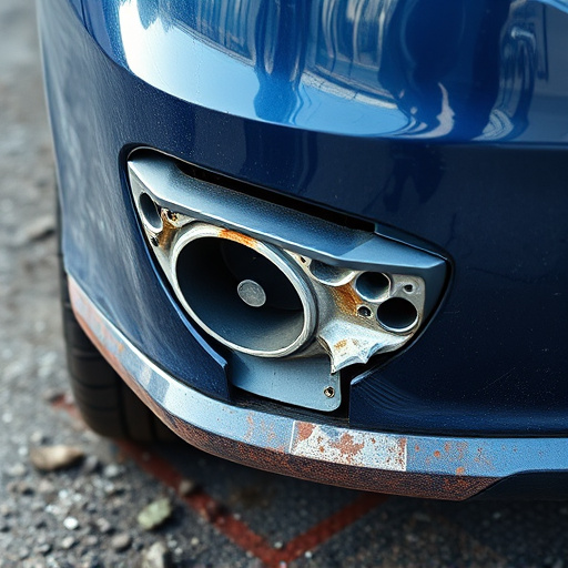 damaged car bumper