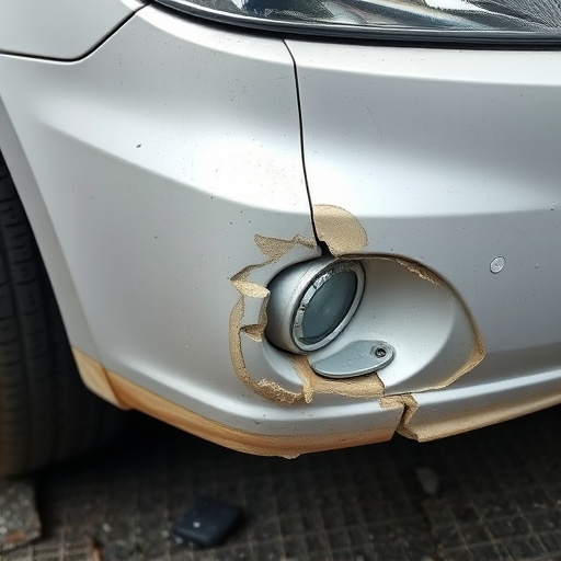 damaged car bumper