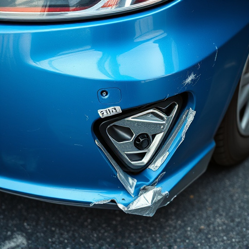 damaged car bumper