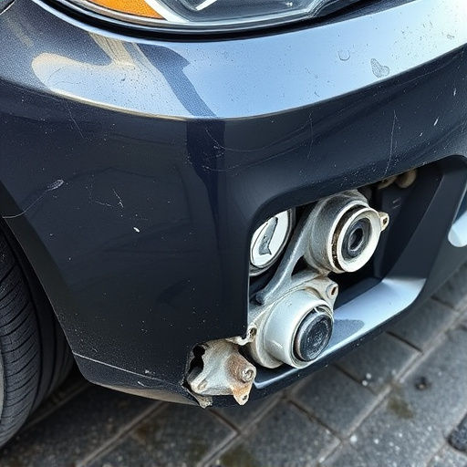 damaged car bumper