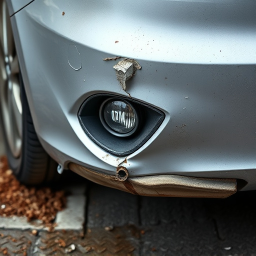 damaged car bumper