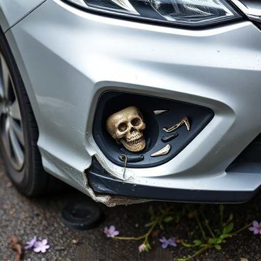 damaged car bumper