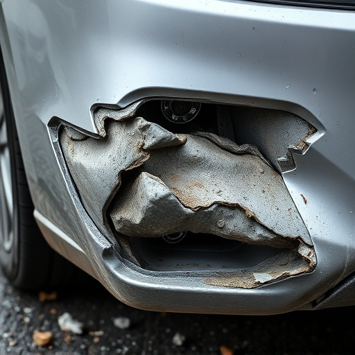 damaged car bumper