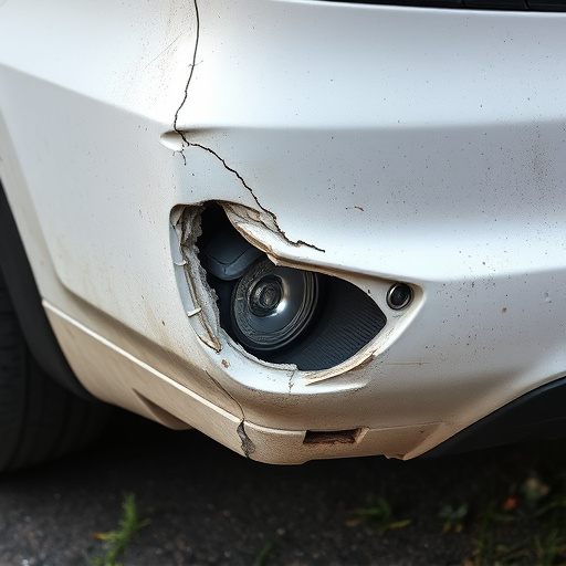 damaged car bumper