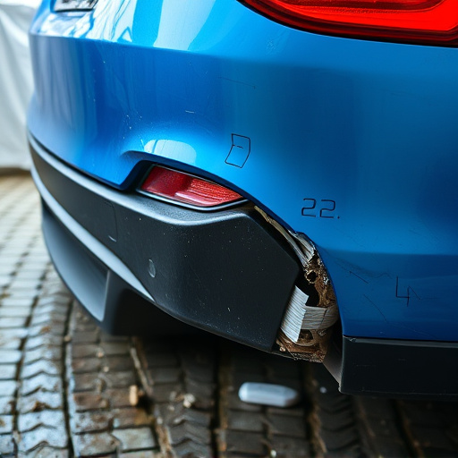 damaged car bumper