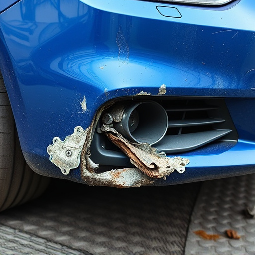 damaged car bumper