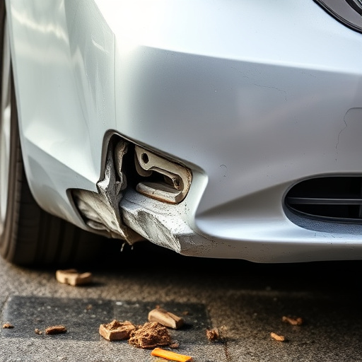 damaged car bumper