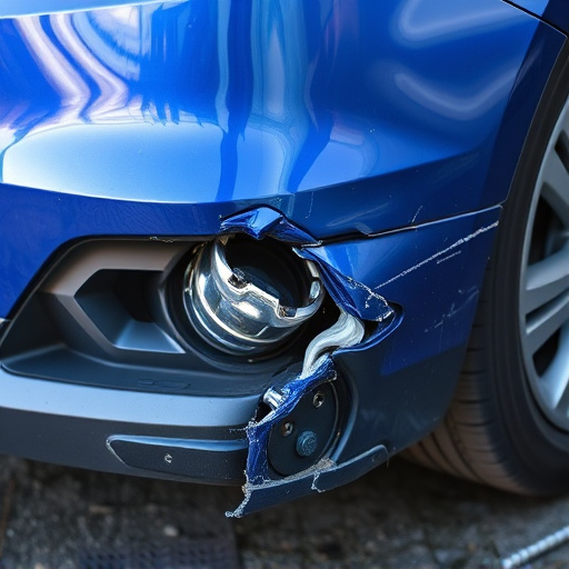 damaged car bumper
