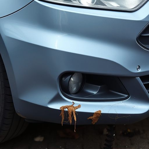 damaged car bumper