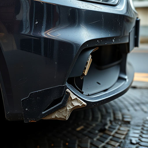 damaged car bumper