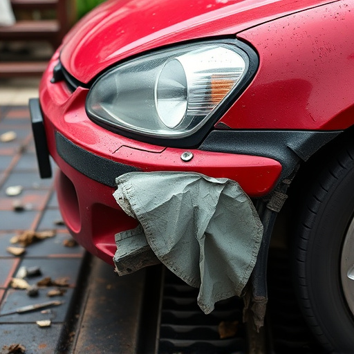 damaged car bumper