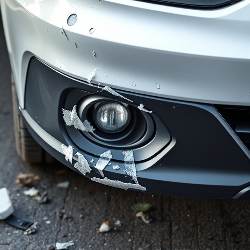 damaged car bumper