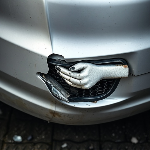 damaged car bumper
