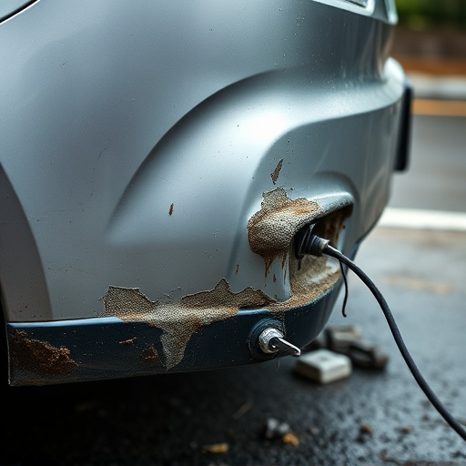 damaged car bumper