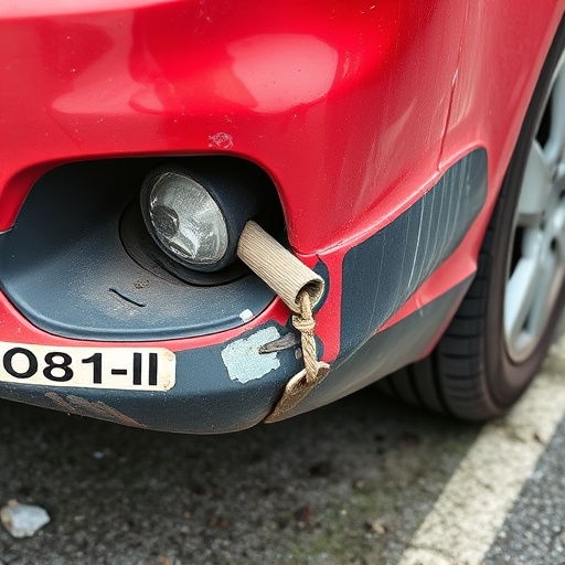 damaged car bumper