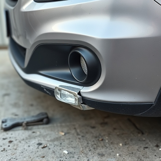 damaged car bumper