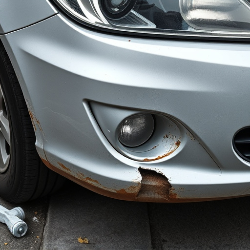 damaged car bumper