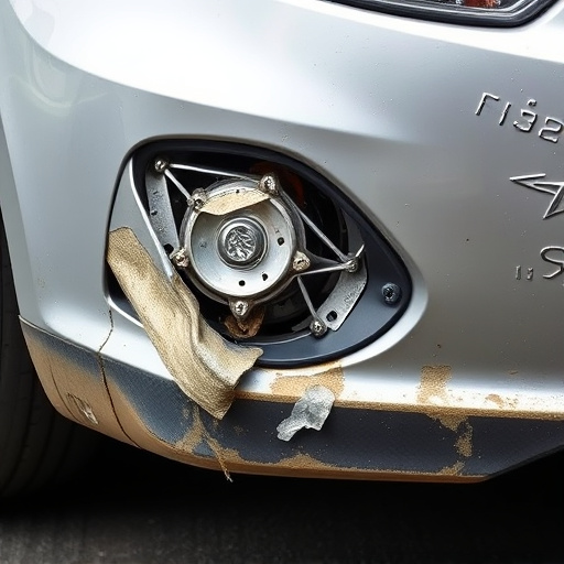 damaged car bumper