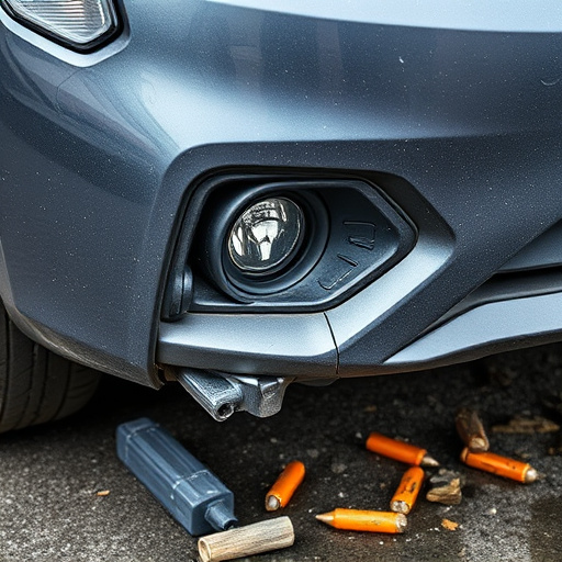 damaged car bumper
