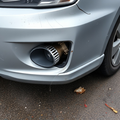damaged car bumper