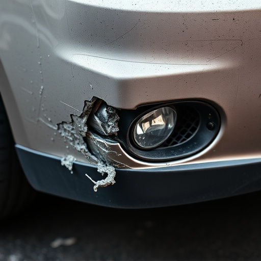 damaged car bumper