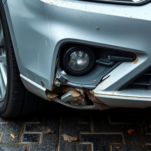 damaged car bumper