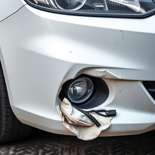 damaged car bumper