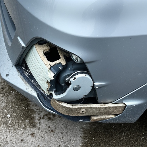 damaged car bumper