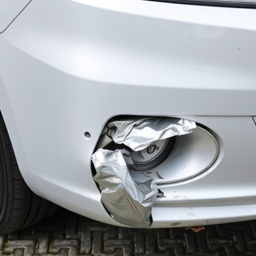 damaged car bumper