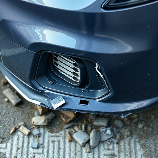 damaged car bumper