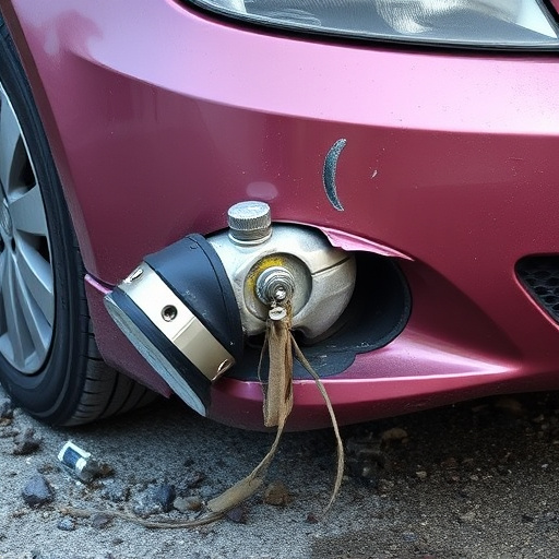 damaged car bumper