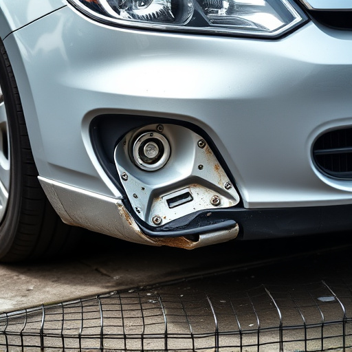 damaged car bumper
