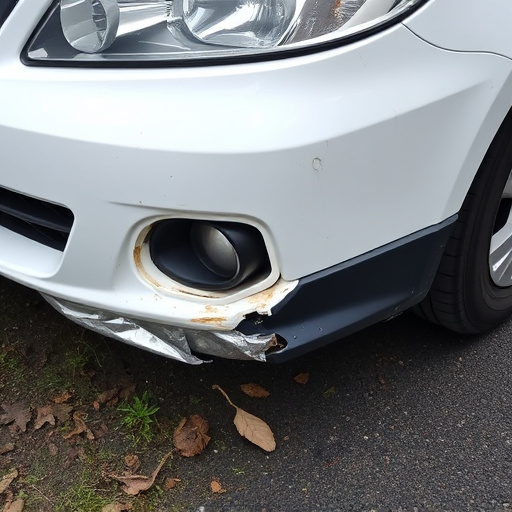 damaged car bumper